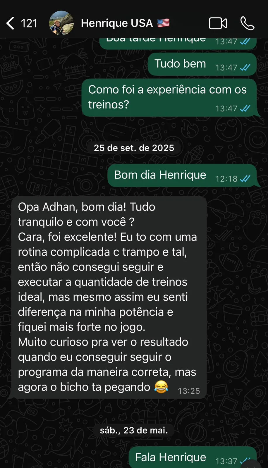 Feedback de aluno via WhatsApp