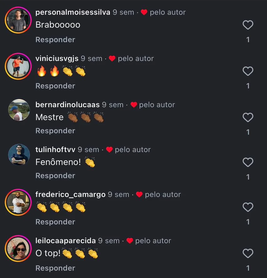 Depoimento nas redes sociais