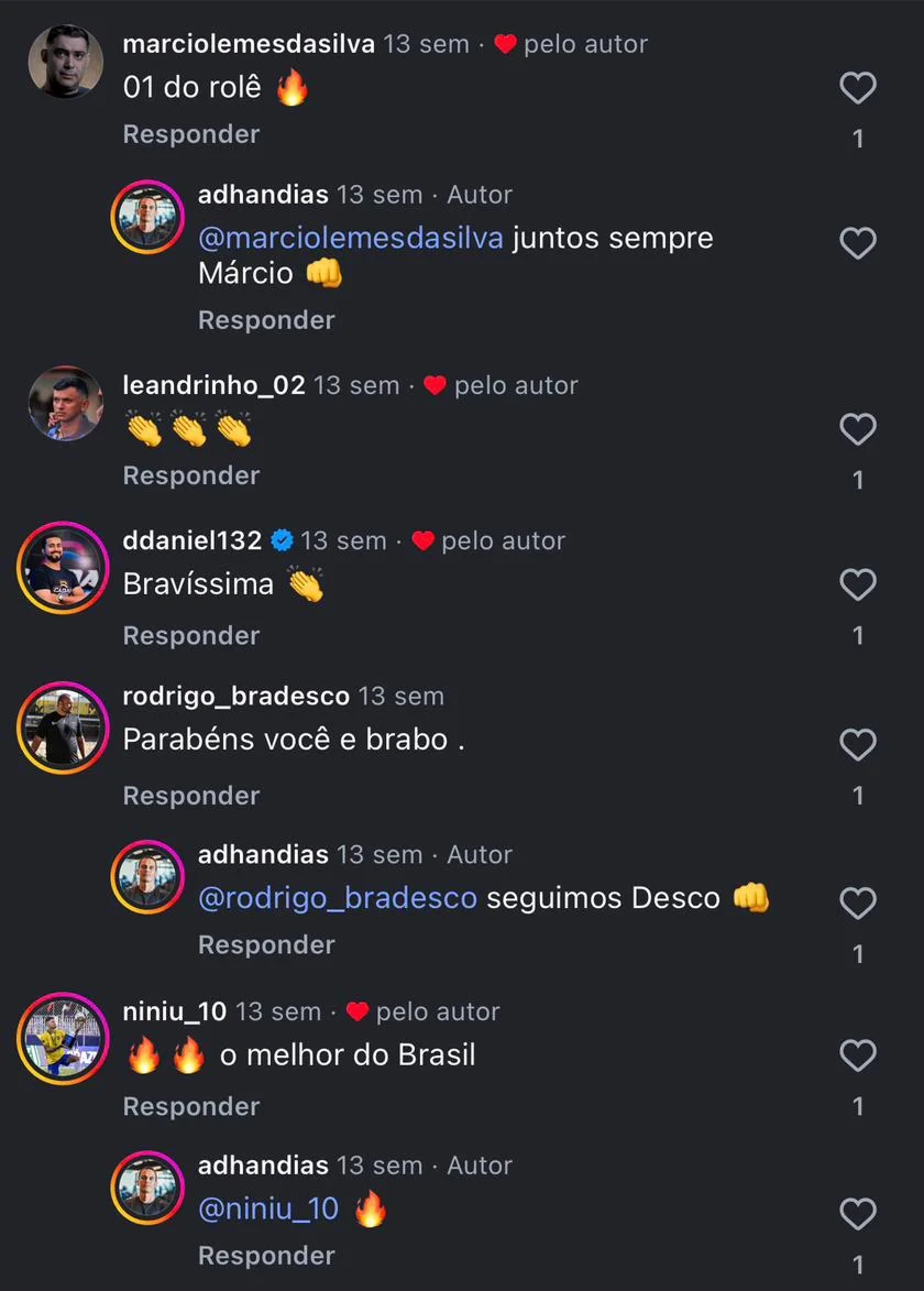 Depoimento nas redes sociais
